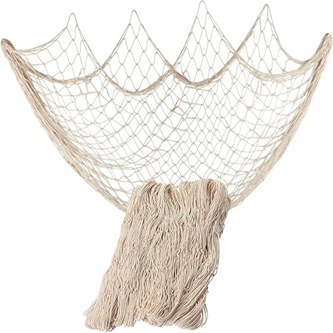  TEMUCY Natural Fish Net Decorative, Beach Themed Fish