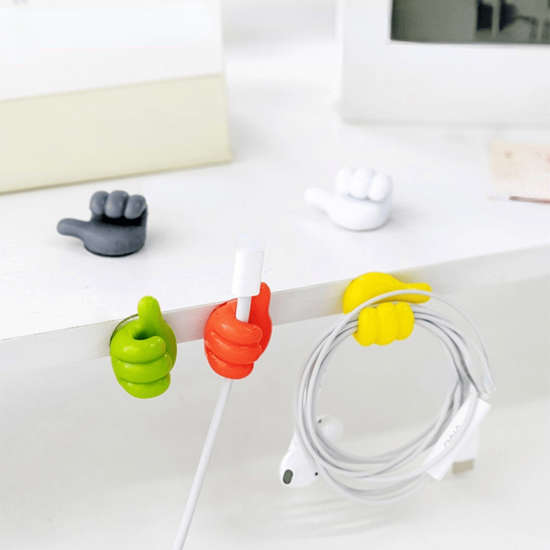 10/20Pcs Silicone Thumb Wall Hook Cable Management Wire Organizer Wall  Hooks Hanger Storage Holder For Kitchen Bathroom