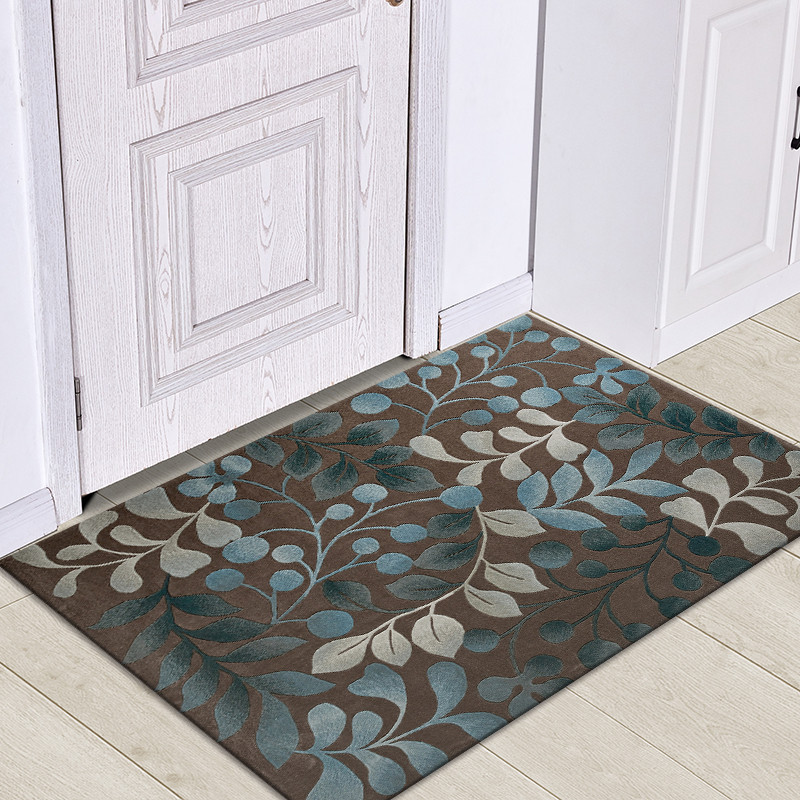 Kitchen Floor Mat Long Flower Oval Soft Area Rugs Bathroom Non-slip  Entrance Doormat Hallway Rug