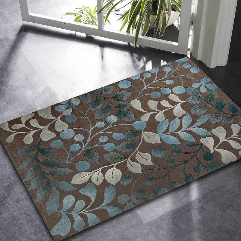  KIMODE Floral Indoor Door Mat 24''x36'', Green Washable Small  Rugs for Entryway,Low-Pile Modern Abstract Doormat Indoor,Non-Slip Leaf  Throw Rug Floor Carpet for Kitchen/Entrance : Everything Else