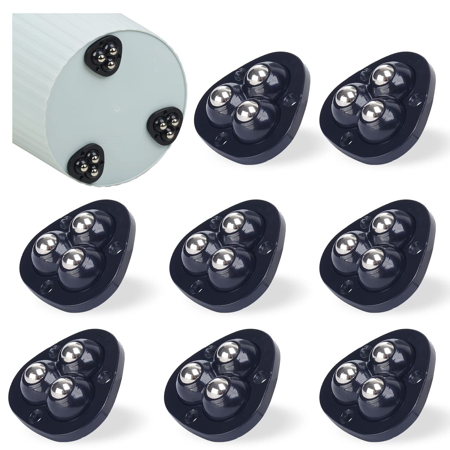 8Pcs Self Adhesive Caster Wheels Swivel Mini Adhesive Wheels Stainless  Steel Paste Type Pulley 