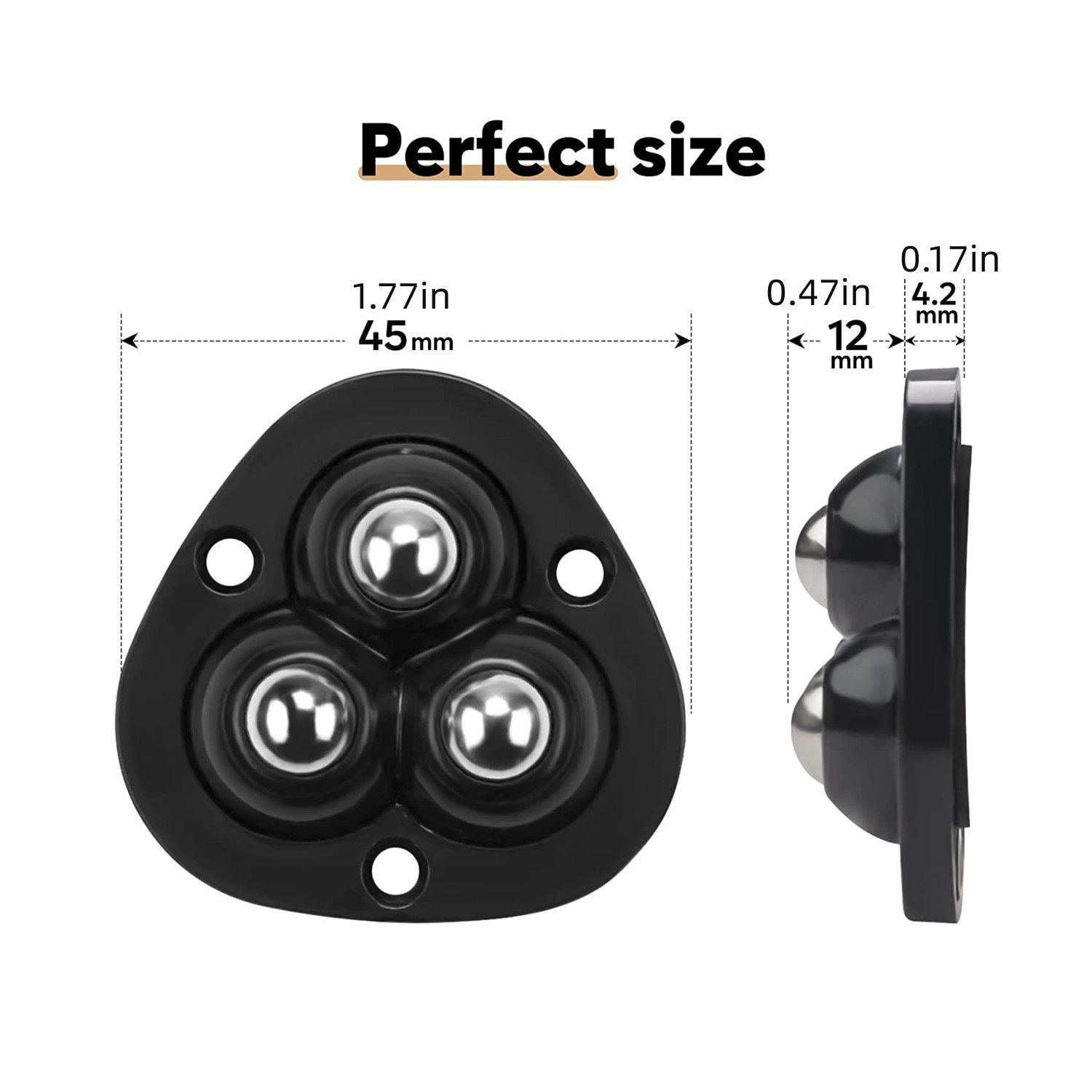 Self Adhesive Mini Caster Wheels, Appliance Wheels Swivel Stainless Paste  Universal Wheel, 360 Degree Rotation Sticky Pulley for Kitchen Appliances  (Triple-Black-14pcs) 