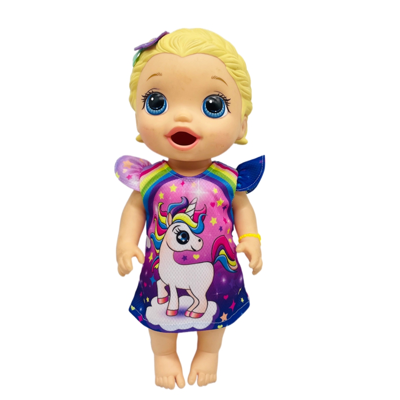 

12 Inch Baby Doll Clothes Accessories, Cute Rainbow Unicorn Dress, Doll Dress Fits For 10-12 Inch Dolls, Birthday Gift,(not Included Doll )