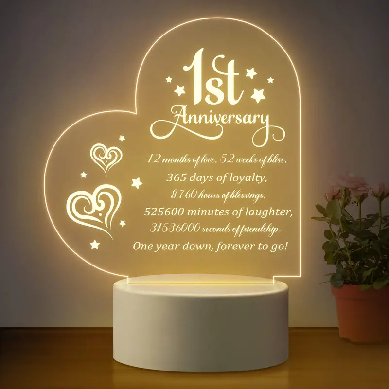 Personalized Gifts for Her Girlfriend - Heart Night Light with Picture,  Wedding Engagement Birthday Gifts for Girlfriend Her Wife Couple Boyfriend