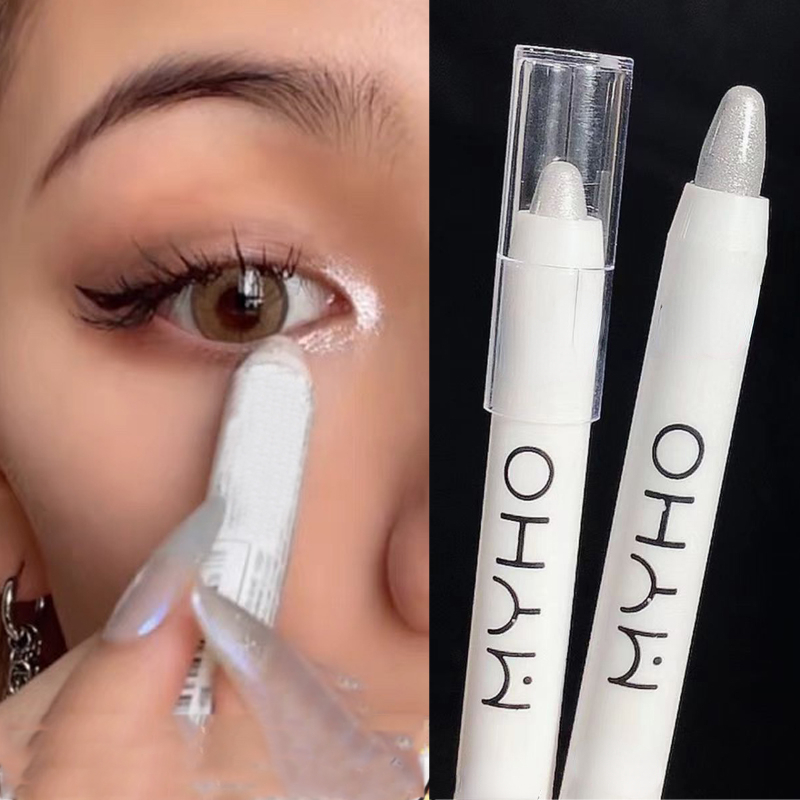 

Glitter Highlighter Pen Waterproof Pearlescent Matte White Sliver Diamond Brighten Lying Silkworm Eyeshadow Stick Facial Makeup