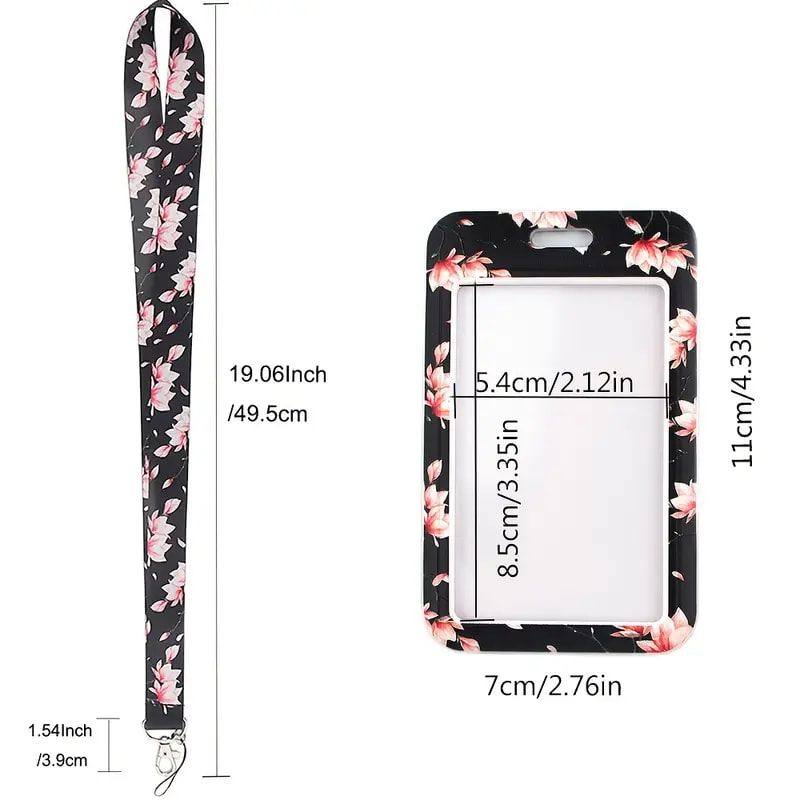 1Pcs Fashion Marble Pattern Horizontal Style Card Case Neck Strap Lanyards for Keys Keychain Badge Holder ID Credit Card Pass Hang Rope Lariat