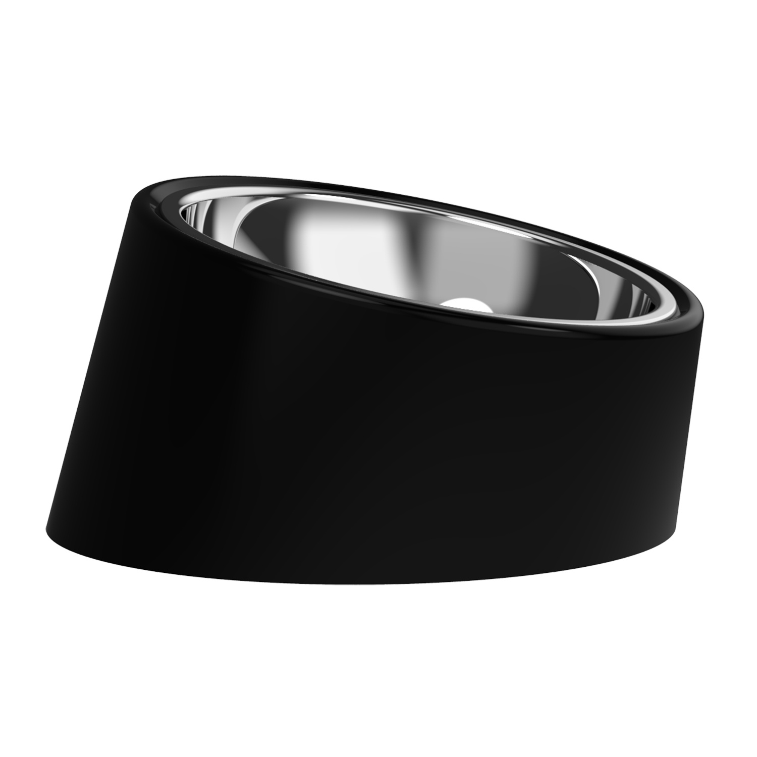 TEMU Customizable 15Â° Tilt Dog Bowl With Paw - Personalized Feeder For Food & Water, Stainless Steel & Mf Material, Black, Customizable Pet Bowl |