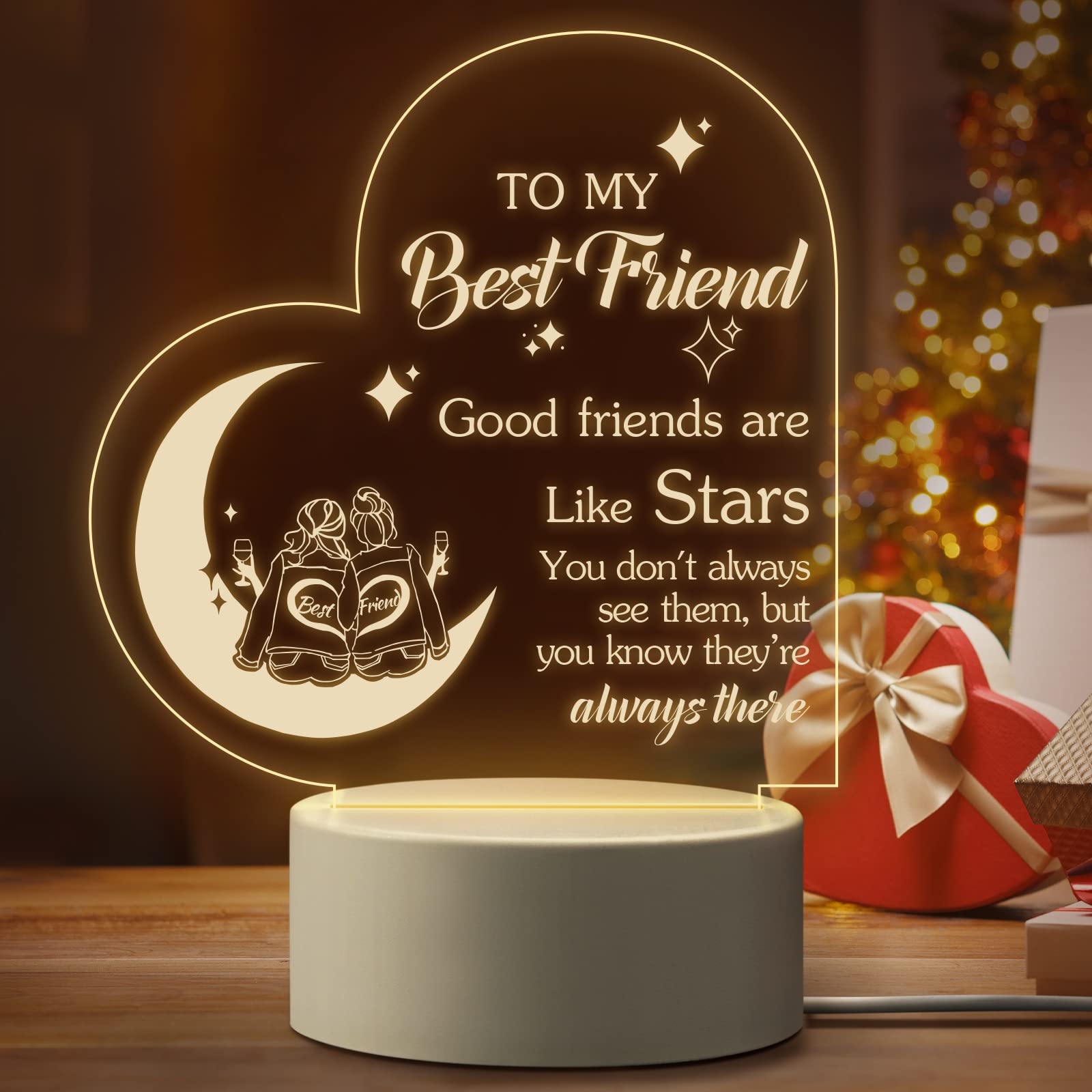Friendship Gifts For Women Friends Engraved Night Light Gift For