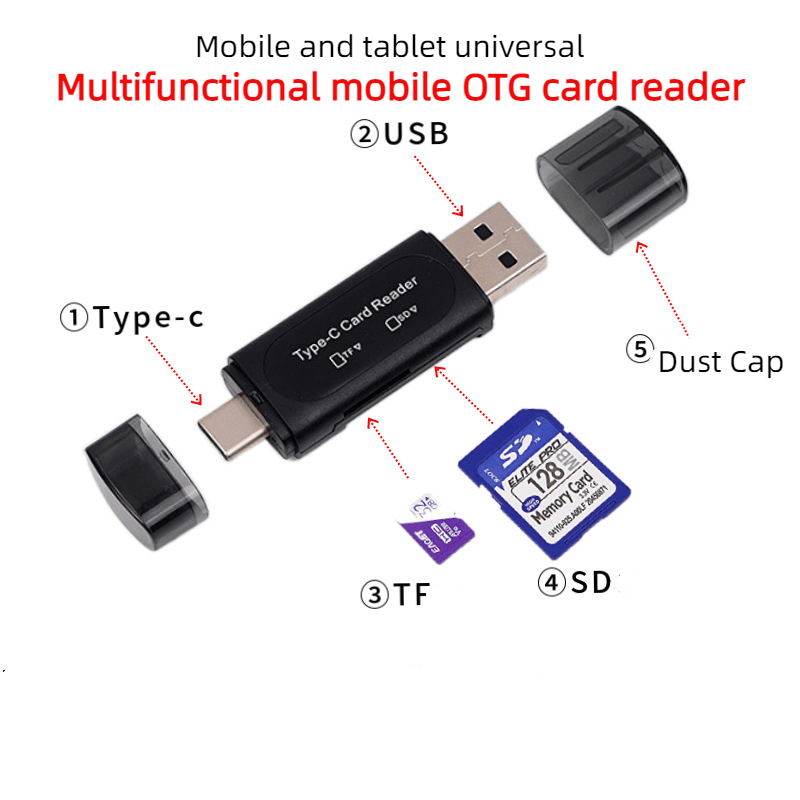 3IN1 FAT32 exFAT Micro SD TF SDHC Card Reader for iPhone iPad Android IOS  PC