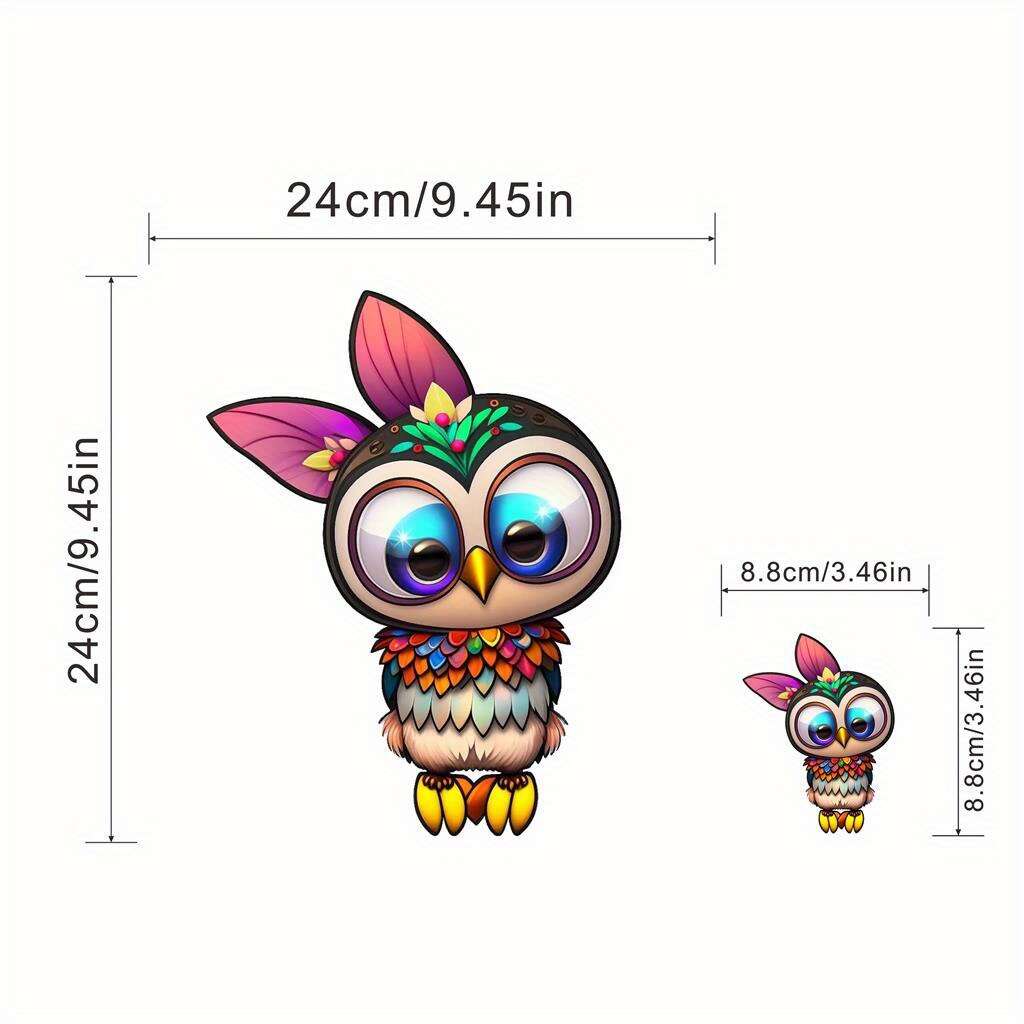 2pcs Owl Iron on Patches for Men DIY Printing, Washable Heat Press Stickers