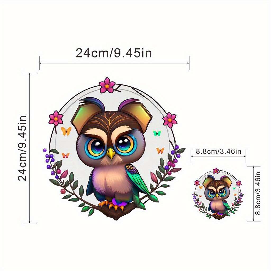 2pcs Owl Iron on Patches for Men DIY Printing, Washable Heat Press Stickers