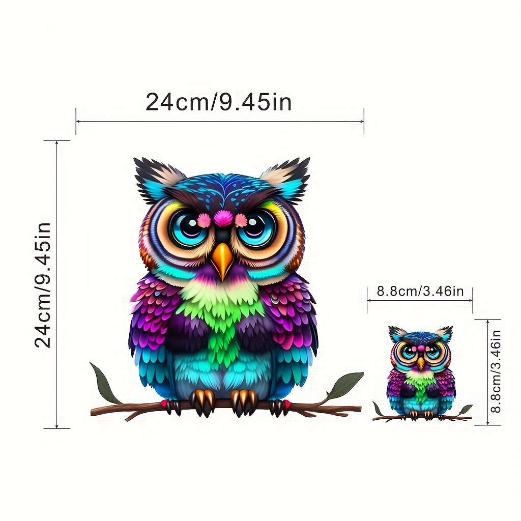 2pcs Owl Iron on Patches for Men DIY Printing, Washable Heat Press Stickers