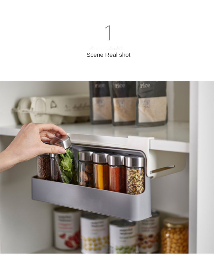 Under-Shelf Spice Organizer for Kitchen Cabinet, Hanging Spice