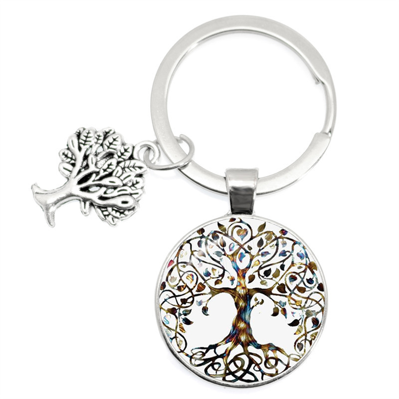 Metal Key Ring - Tree of Life- Green - 58631