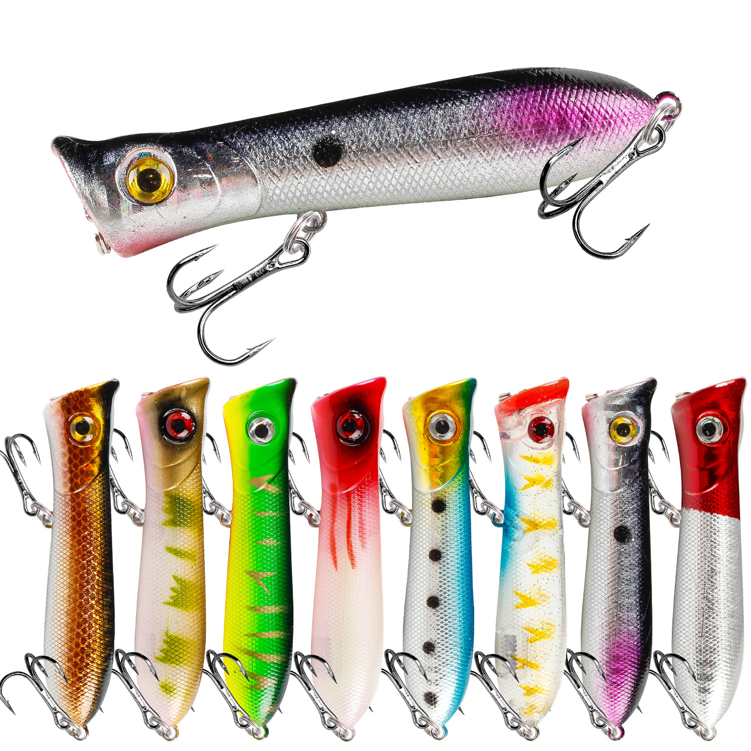 Snake Head Popper Pencil Fishing Lure Floating Wobbler With - Temu Canada