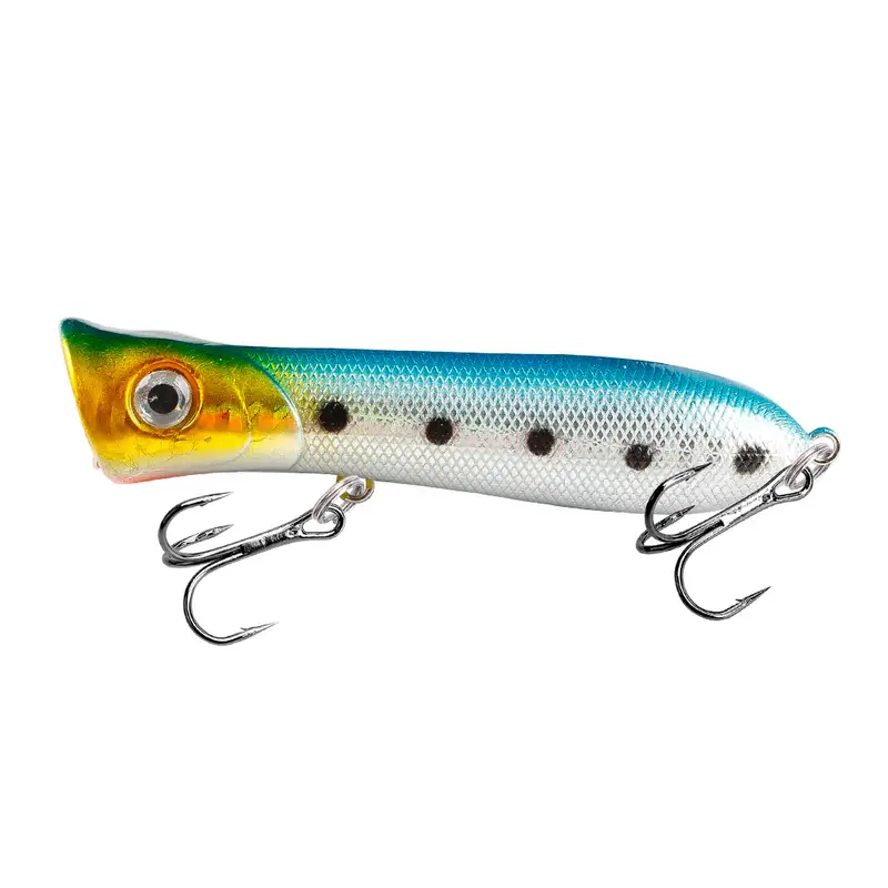 Large Top Water Popper 4.75 in/1.5 oz Lure Artificial Seal Lure 3D Eyes  Hard Popper with Hooks and Ring for Saltwater Offshore, Surf Fishing, Bass