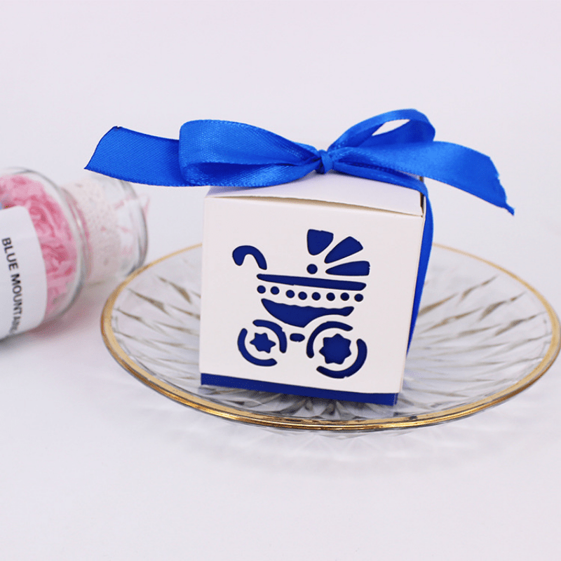 24 Piezas Caja De Regalo De Huella De Bebé Niña Niño Baby Shower Bolsas De  Dulces Favor Azul Sunnimix Bolsas de dulces a favor de la huella