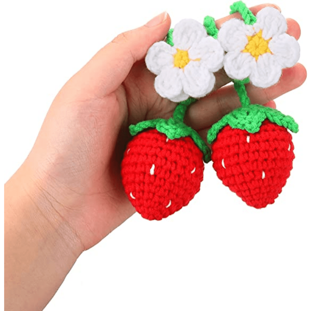 2 Stück Süße Erdbeere Häkeln Autospiegel Hängeaccessoires - Temu