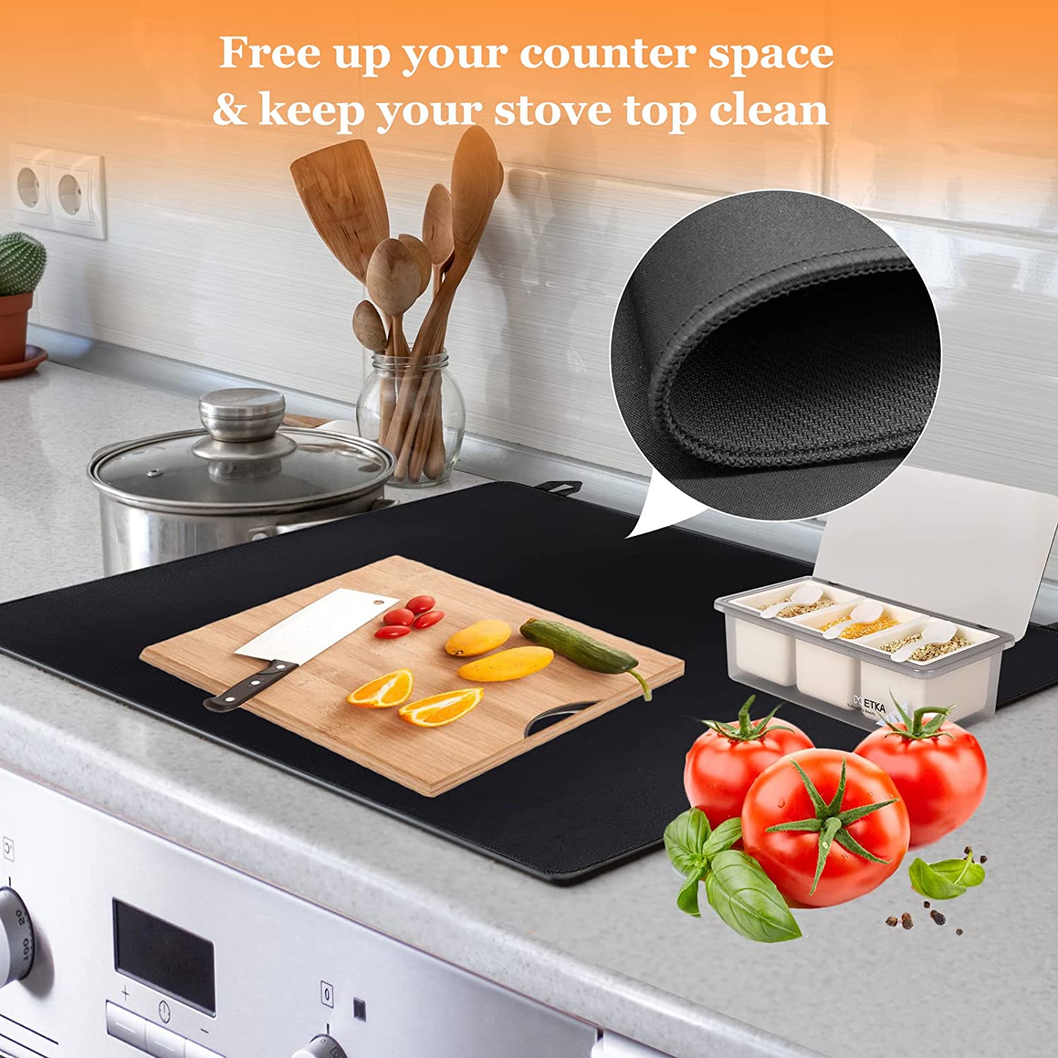 Stove Top Covers (28.5 x 20.5), Foldable Glass Electric Stove Top  Protector Cover Prevents Scratching, Heat Resistant Washer Dryer Ironing  Mat