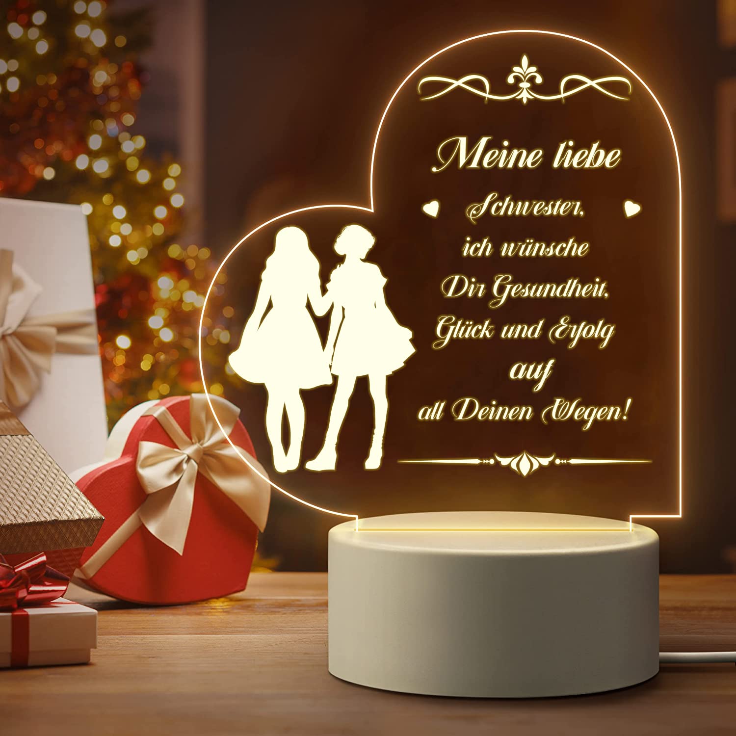 Thoughtful Gift For Your Sister Sister 3d Night Light - Temu