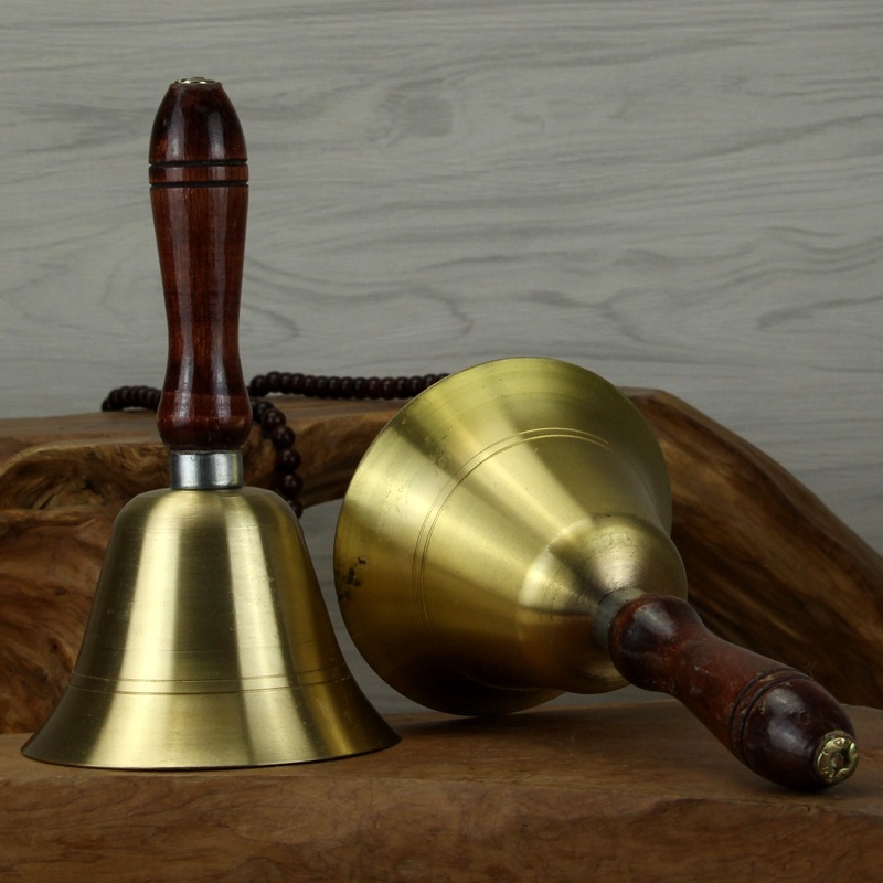 Hand bells with wooden handle