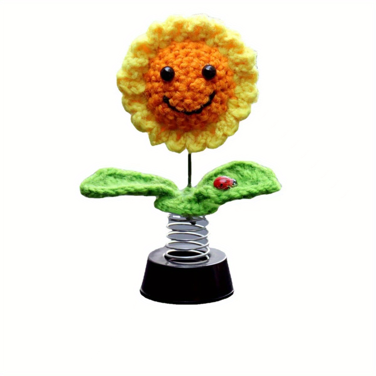 1 Stück Handgemachte Gestrickte Sonnenblume Autozubehör Armaturenbrett  Dekor, Auto Innen Schreibtisch Ornamente Geschenke Häkeln Schütteln