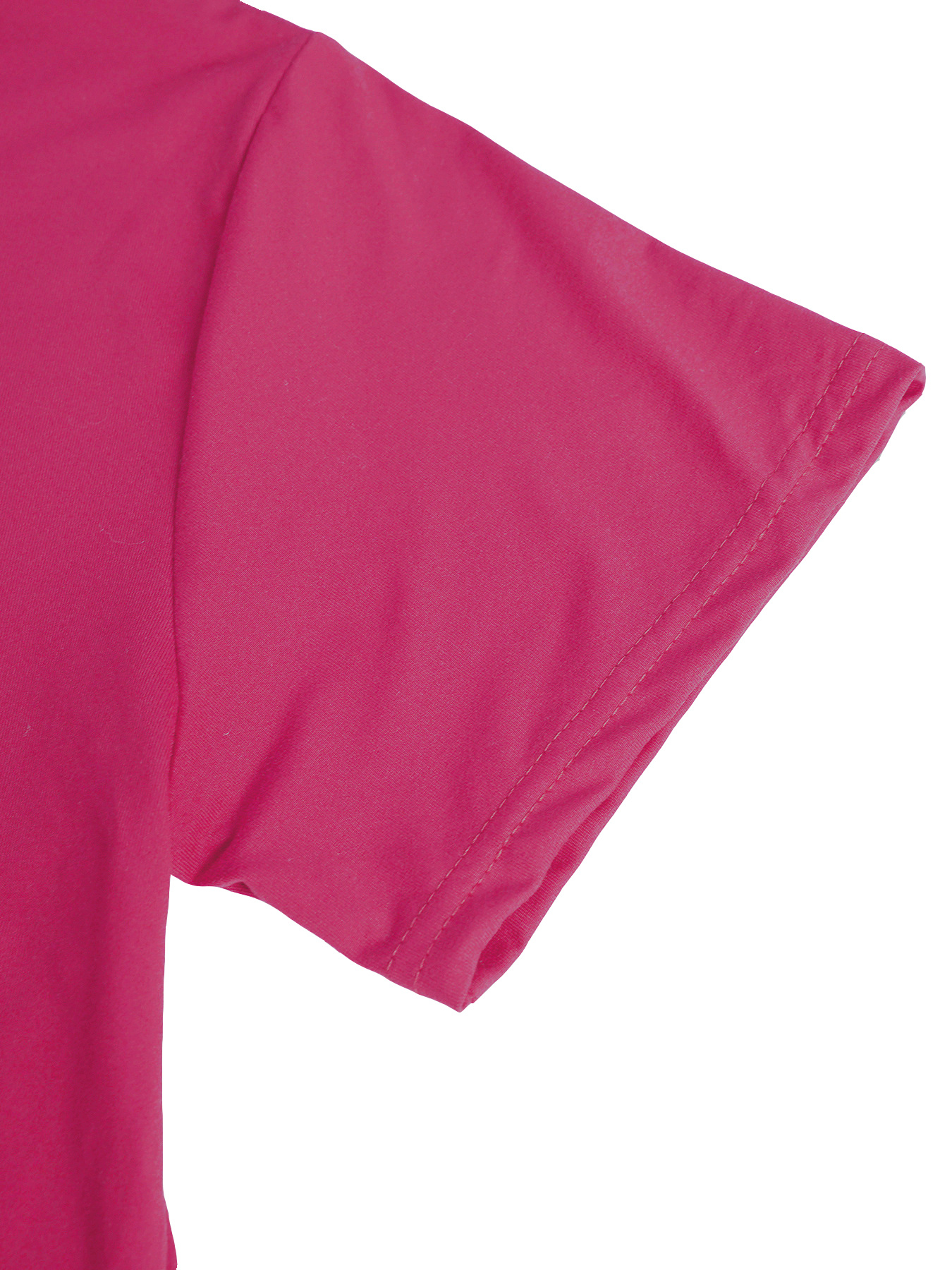 Women's Hot Pink Plain Round Neck Sexy Short Sleeve Plus Size T-Shirts, Size: 1XL(14)