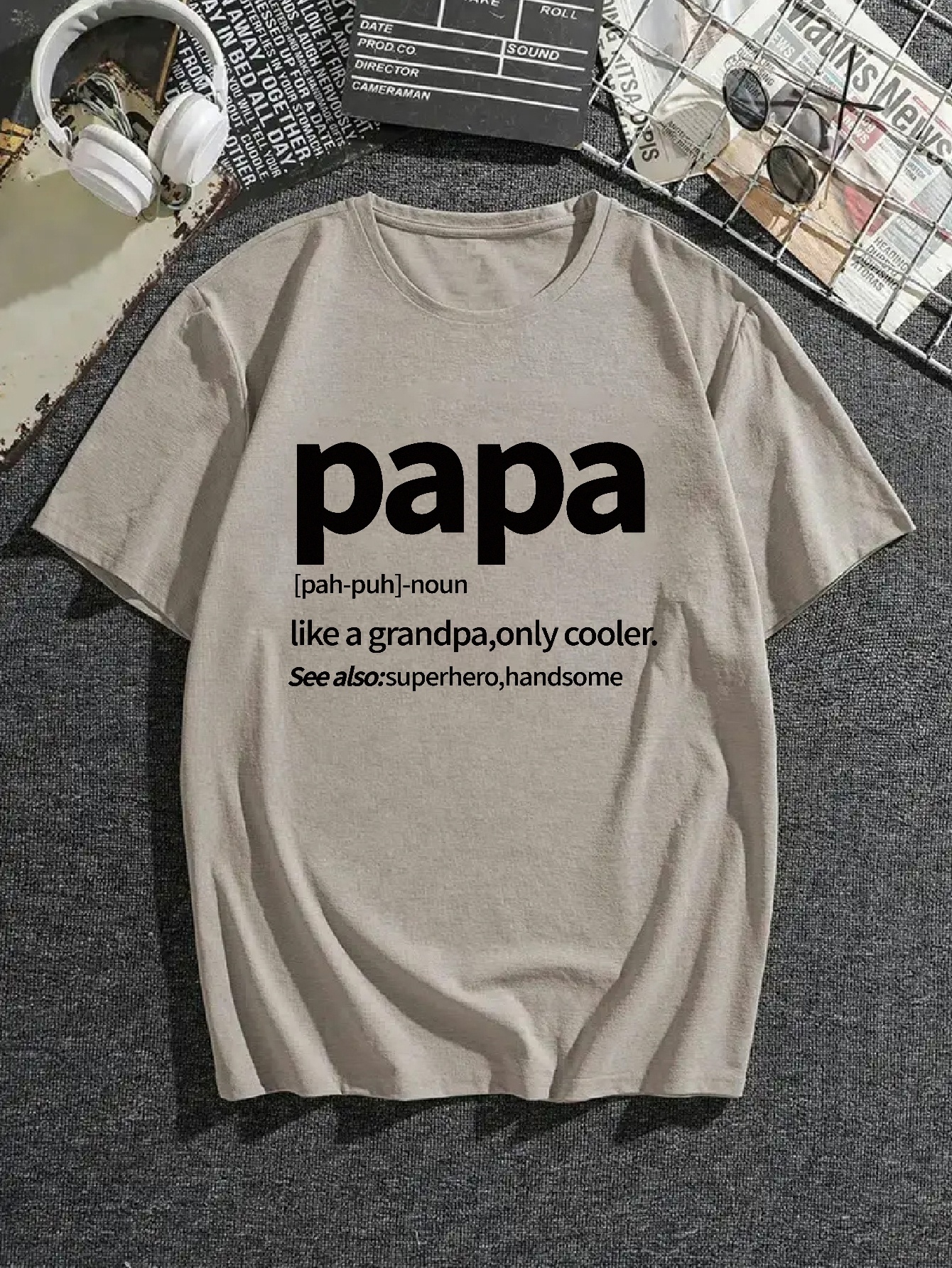 Superhero Papa Graphic Tee Shirt, S-5XL