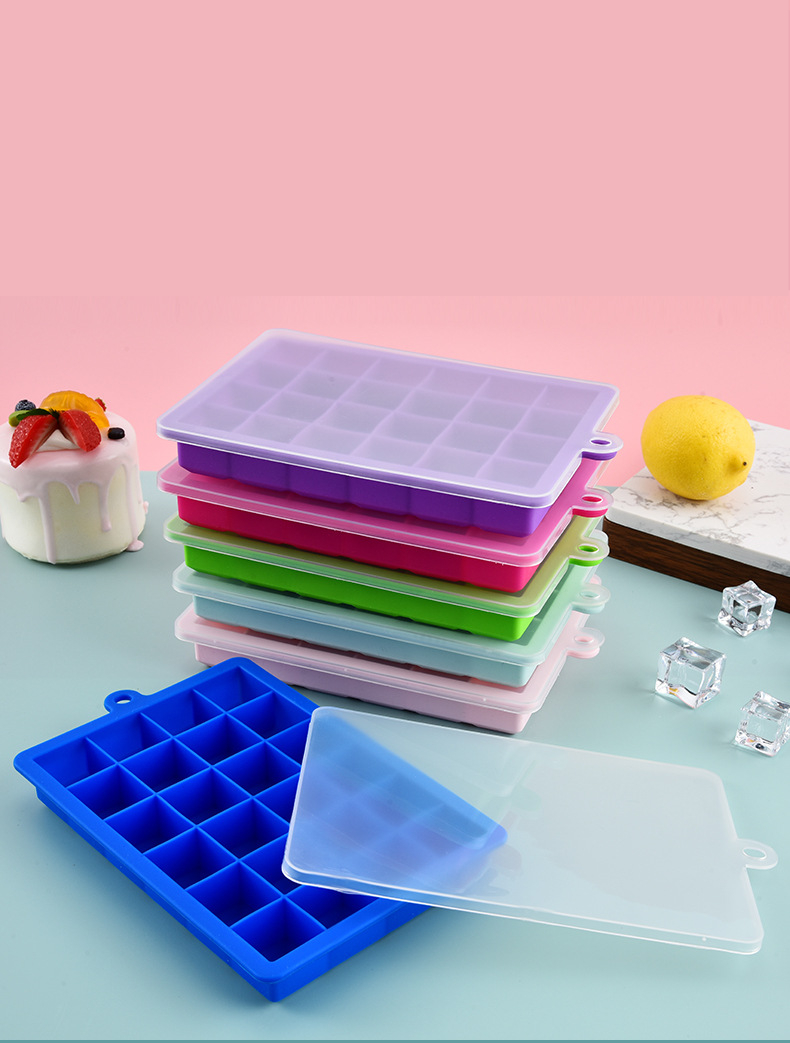 Silicone Ice Tray With Cover For Homemade Ice Cubes Freezing - Temu United  Arab Emirates