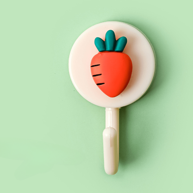 2Pcs Cartoon Adhesive Hooks Bathroom Wall Key Towel Rack Sticker