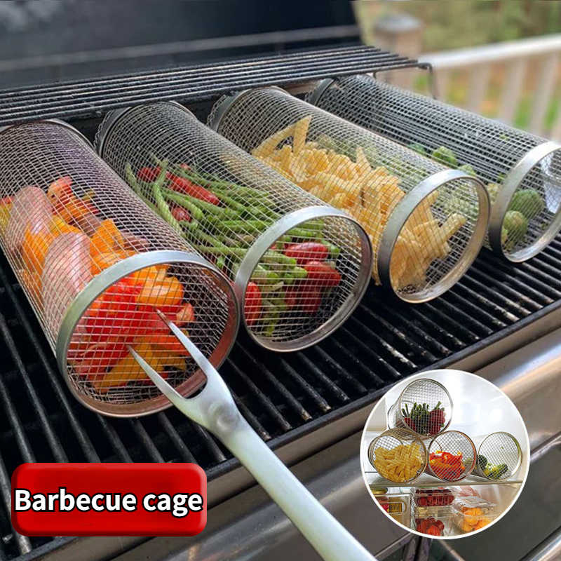 Stainless Steel Grill Basket Smoker Cage Portable Barbecue - Temu