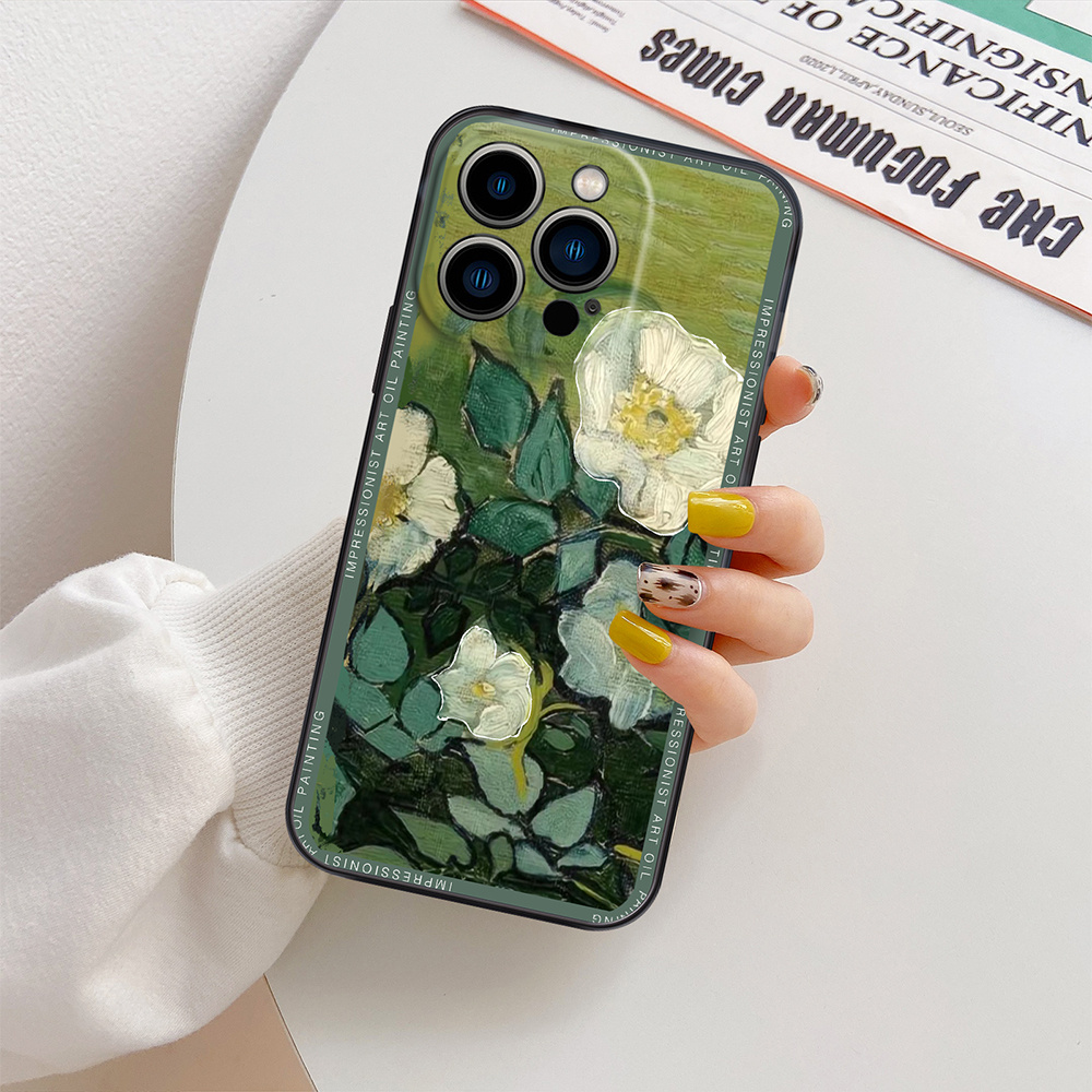 Funda Teléfono Patrón Popular Flores Pintura Óleo Motorola - Temu Mexico