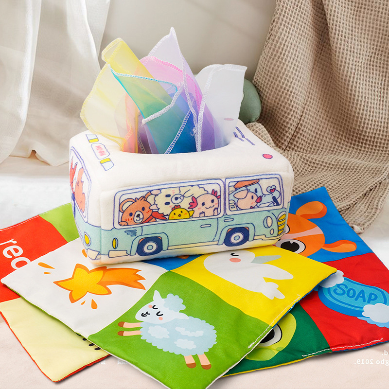 Montessori Toys Toddlers Tissue Box Colorful Soft Sensory - Temu
