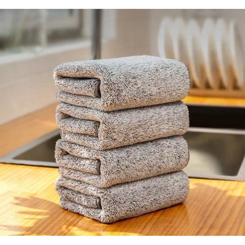 Shop Bamboo Charcoal Towel Fine Fiber Dish Cloth