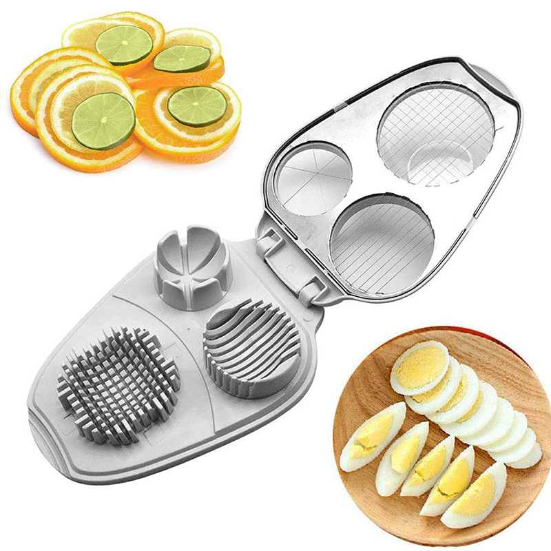 Egg Slicer Stainless Steel Multifunctional Durable 3-in-1 Boiled Egg Chopper/Divider  And Dicer With Cutting Wire Egg Tools - AliExpress