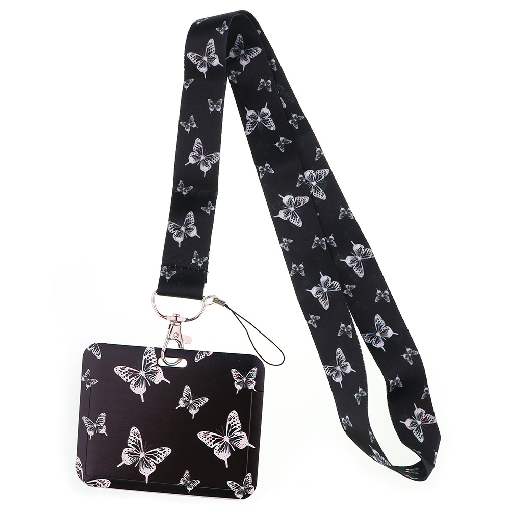 Butterfly Fashion Id Holder Neck Strap: Detachable Lanyards For