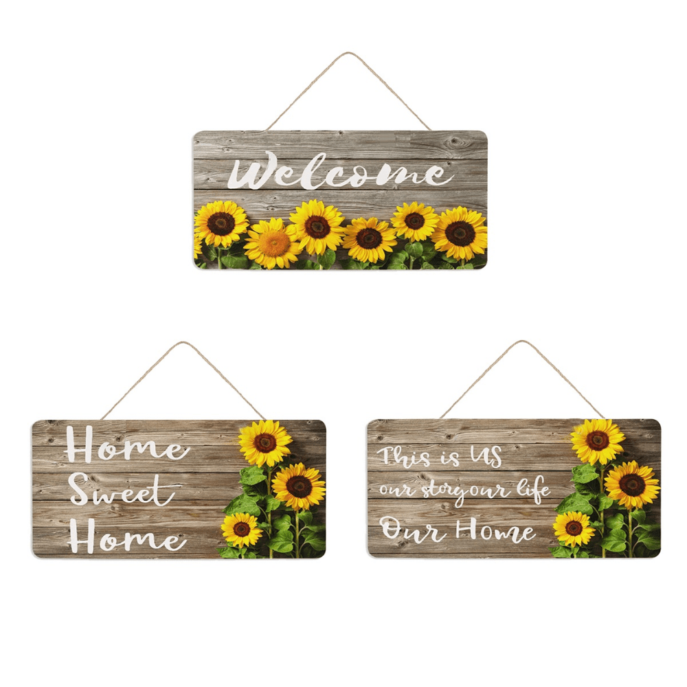 Beautiful Sunflower Wooden Front Porch Wall Plaque - Perfect Home Decor for Your Front Door!