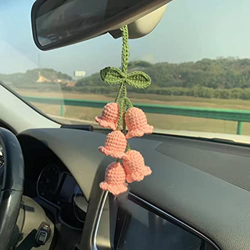 Niedliche Handgestrickte Glockenblumen-autozubehör Für Frauen