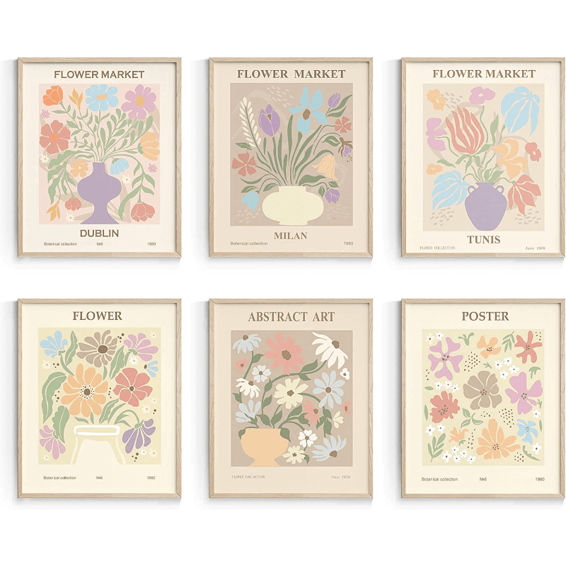 Abstract Botanical, Square Wall Art, Danish Pastel Decor, Boho Printable  Art, Flowers Poster, Square Printables, Pastel Flowers Room Decor 