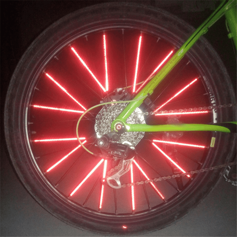 Bande lumineuse en iode pour rayons de roue de vélo, autocollant de coulée,  réflecteur de cyclisme VTT, kit de sécurité, bricolage, 8cm, 12 pièces par  sac - AliExpress