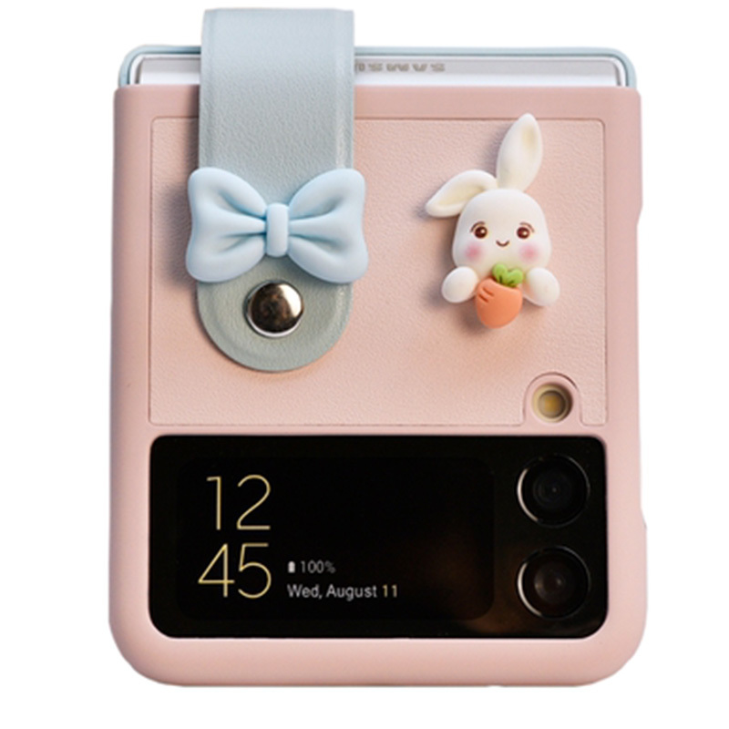 Plush Bow Phone Case for Samsung Z Flip Kawaii Cute Phone Cover for Samsung  Galaxy Z Flip Case 2021 New Arrivals