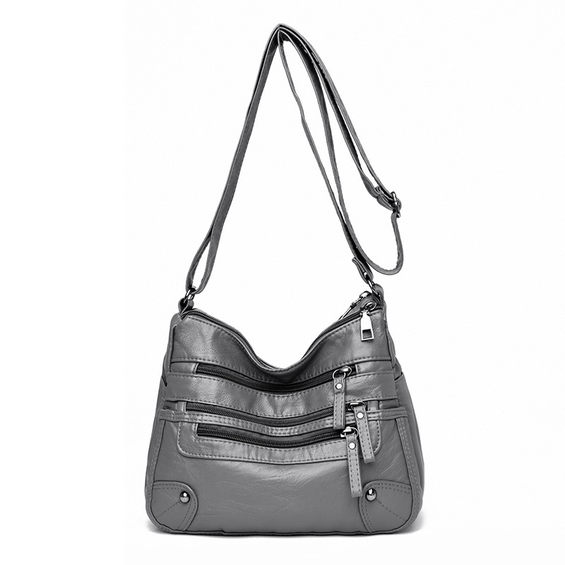 Black Shoulder Bag Stone Mountain Leather Bag Minimalist 