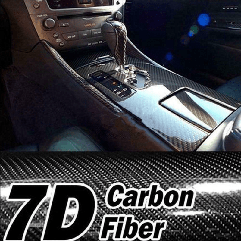 

12"x 60" Black 7d Gloss Carbon Fibre Vinyl Wrap Film Car Sticker Air/bubble Free