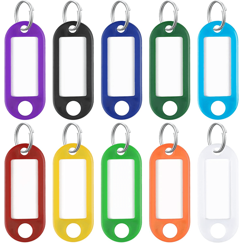 50pcs Key Tags - Key Tags with Label , Key Tags, Plastic Key Tags, Key Rings, 10 Colors, Rental House Hotel Key Tag, Sorting Label Tags,Temu