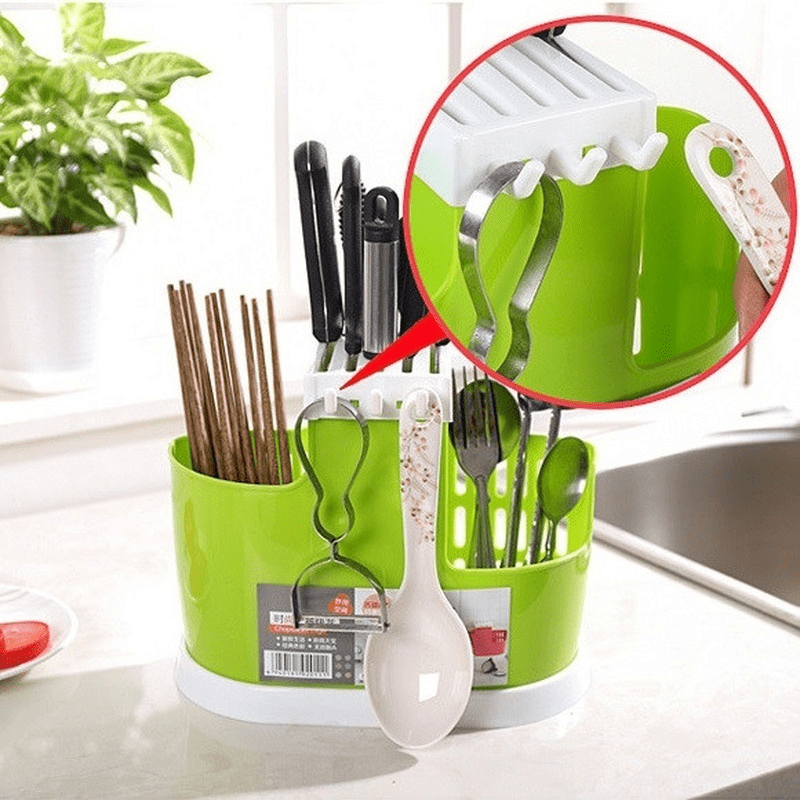 Knife holder Multi-Function Utensil stand Knife Block PP Flatware Drainer  Storage Box Spoon Fork Kitchen Organizer Rack