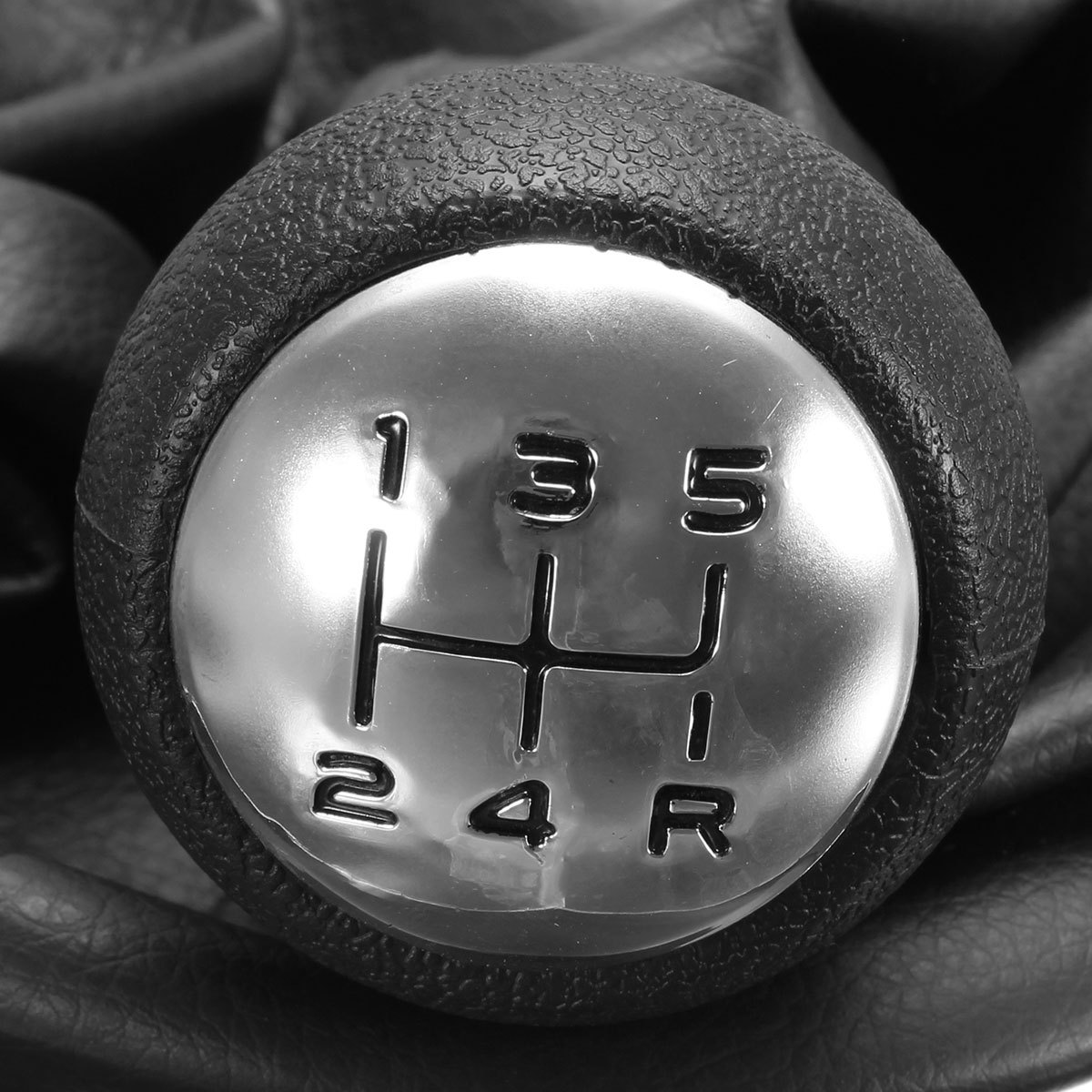 Schaltknauf + Adapter Hülse in Silber 5-Gang für Peugeot 207 307