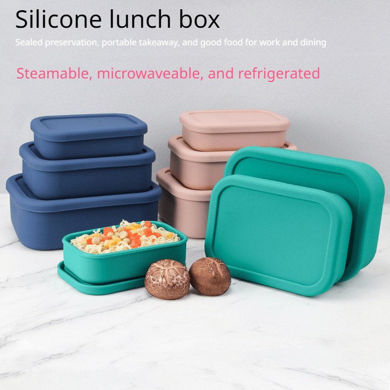 Silicone Food Storage Container Set, Sealed Stackable Lunch Lunch Box With  Lid, Snack Box, School Office Camping Excursion, Storage Crisper Box, Bpa  Free, Kitchen Accessories - Temu