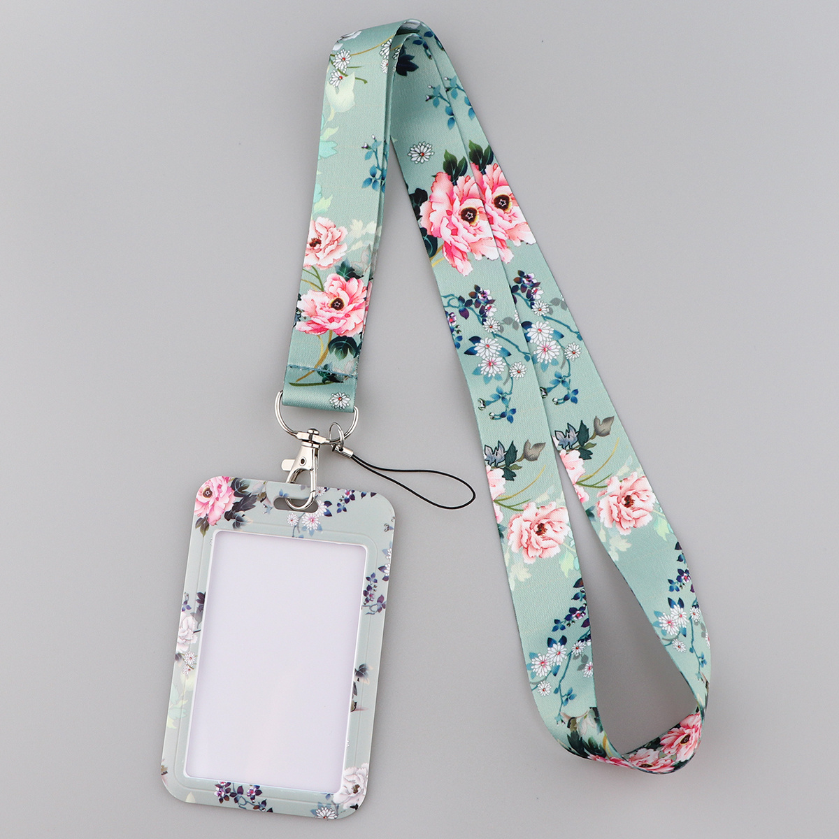 1 PC Flowers Roses Fashion Neck Strap Lanyards for Keys Keychain Badge Holder ID Credit Card Pass Hang Rope Lariat Phone Charm Accessories