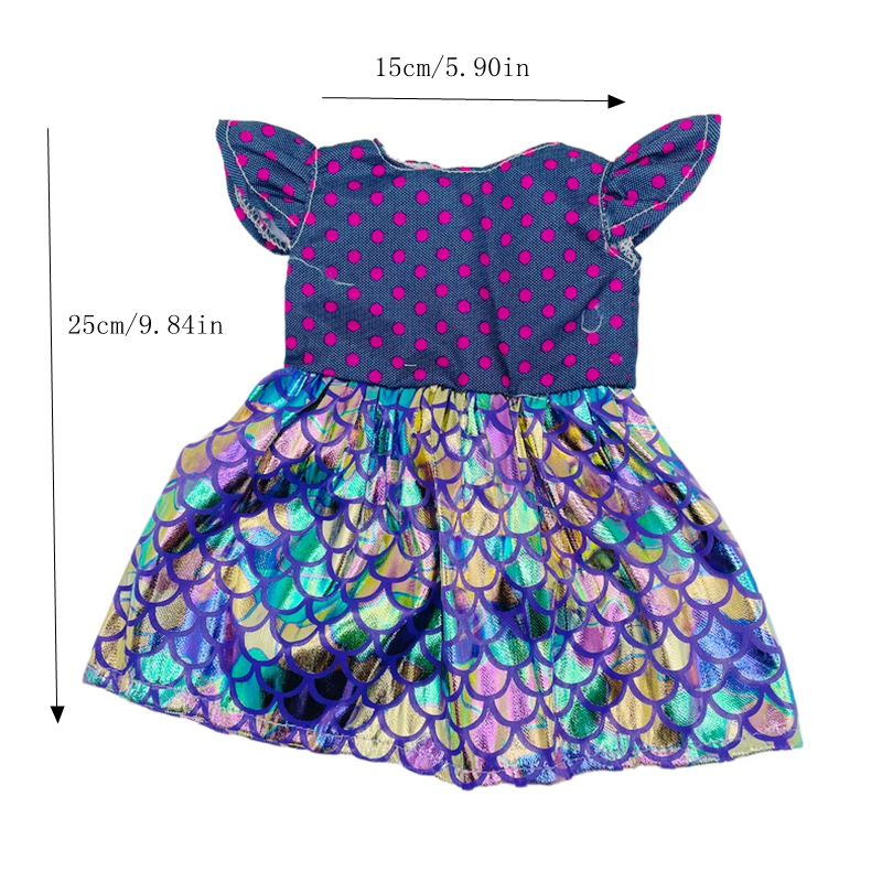 Baby Doll Clothes Accessories Cute Mermaid Pattern Dress - Temu