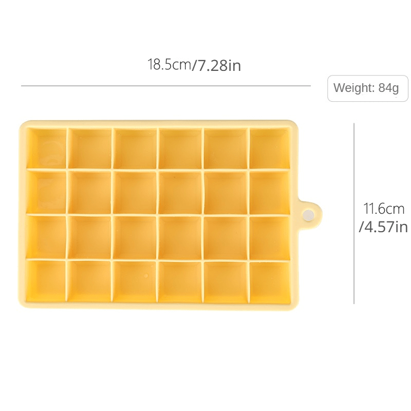1pc Yellow Silicone Ice Cube Tray, Silicone Ice Mold For Freezer